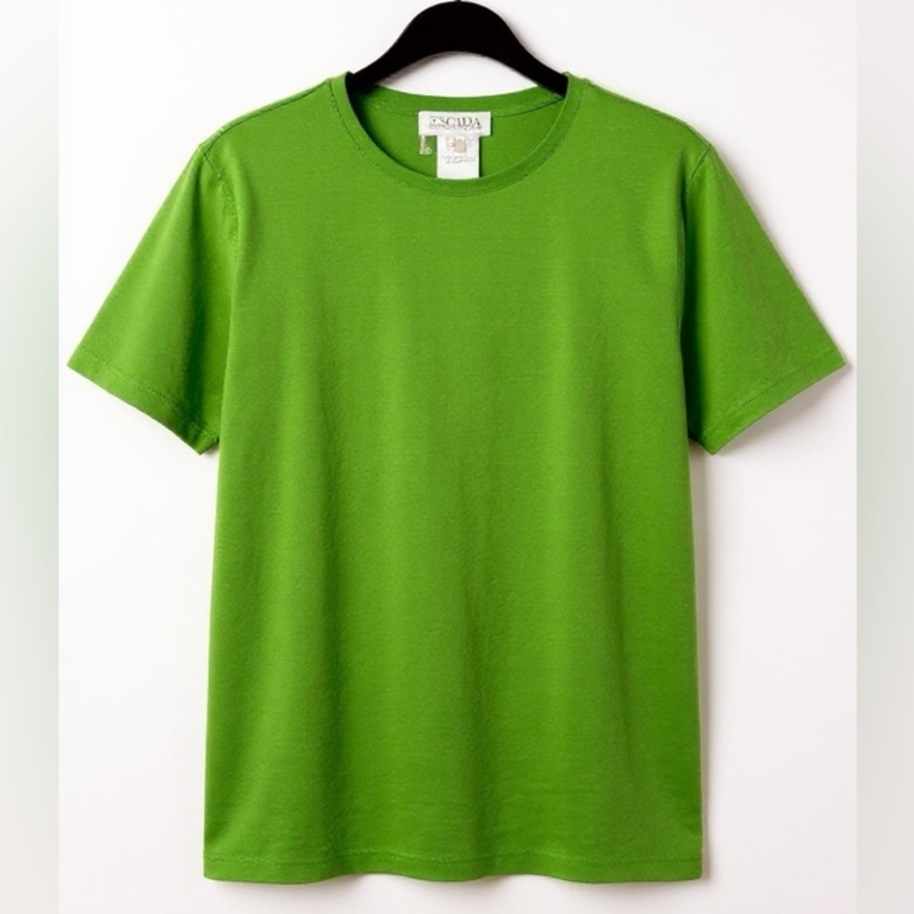 Escada Margaretha Ley Green Grass Merino Wool Crew Neck Top - Vintage - Picture 2 of 10